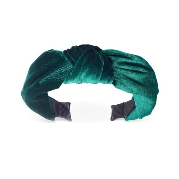 INC International Concepts Velvet Fabric Knotted Headband Green NWOT - Picture 1 of 6